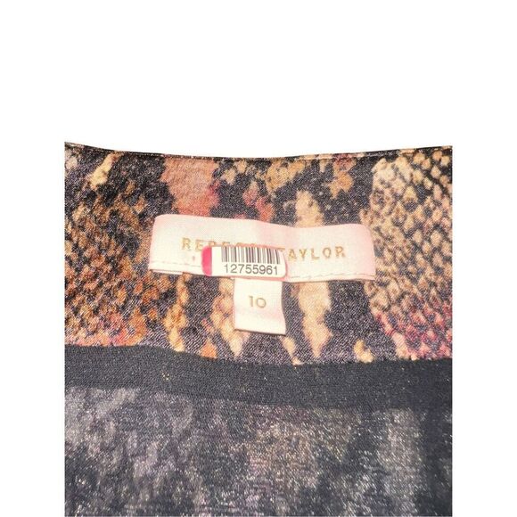 REBECCA TAYLOR woman’s 10 Snakeskin Print 100% Silk Wrap Dress career - Picture 8 of 10